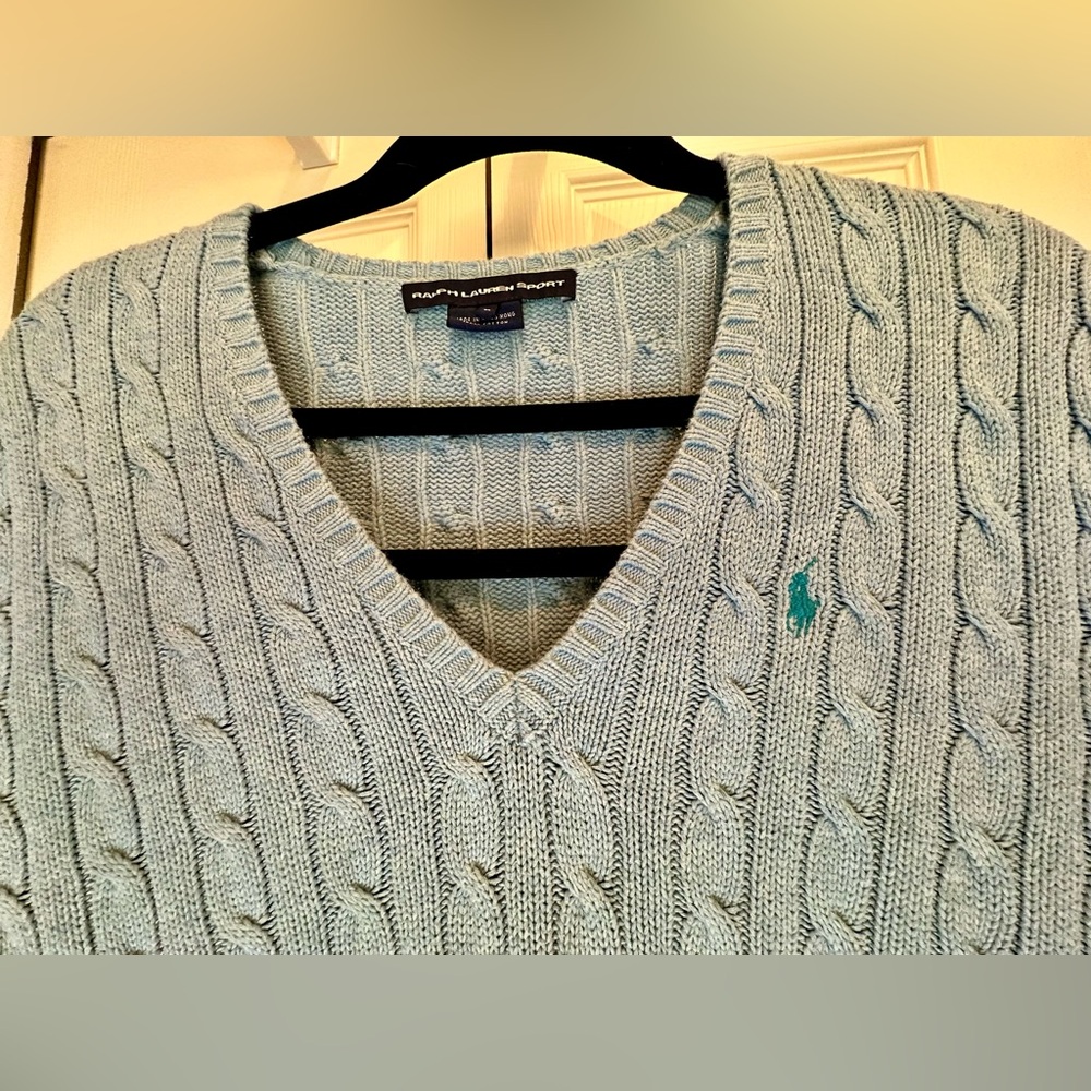 Polo Ralph Lauren Sky Blue Women's V-Neck Sweater - Picture 3 of 8